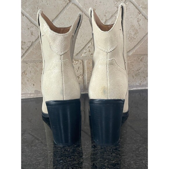 MARC FISHER LTD Gona Western Boots Womens Size 9 Light Natural Suede - Picture 2 of 10